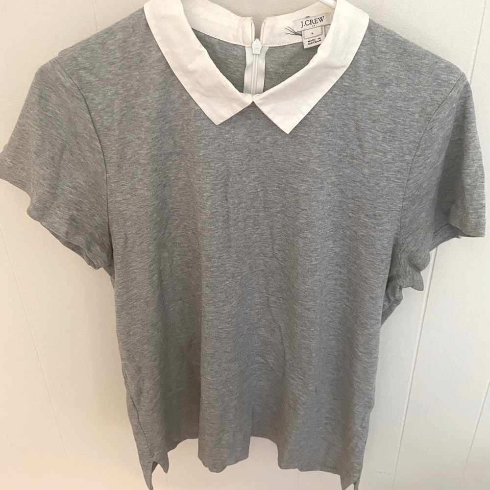 J. Crew Grey Tee with Collar